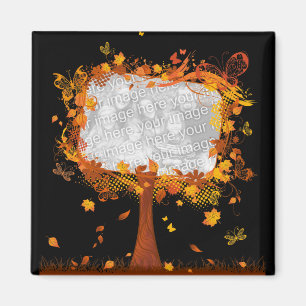 Imán Fotograma fotográfico de árbol de otoño de la R