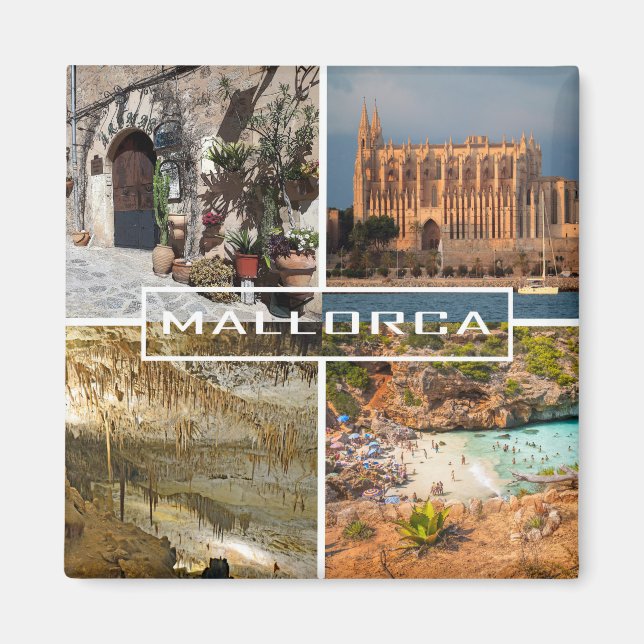 imán fotomontaje de la isla de Mallorca - Majorca (Frente)