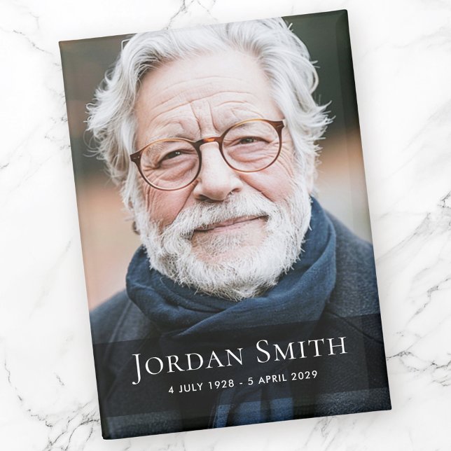 Imán Fotos completas y memorial de duelo en el funeral (Full photo and name funeral bereavement memorial magnet)