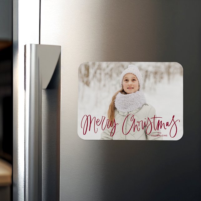 Imán Fotos de Cranberry Script de Feliz Navidad (Subido por el creador)