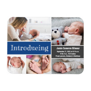 Imán Fotos de moda azul presentando a un bebé 