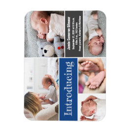 Imán Fotos de moda azul presentando a un bebé 