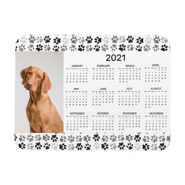Imán Fotos de perro de 2021 de año completo para Mascot (Horizontal)