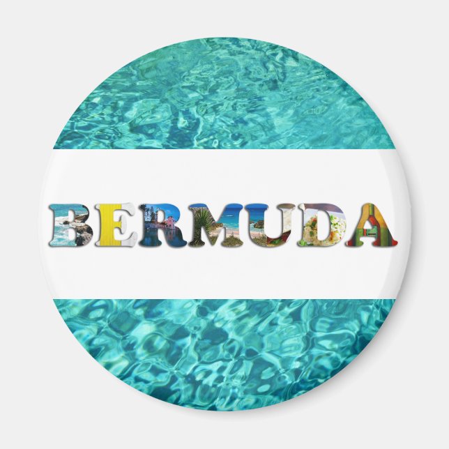 Imán Fotos de viaje de Bermudas Tropical Beach Blue Oce (Frente)
