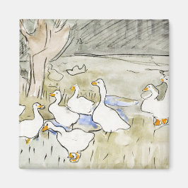 Imán Fotos del pato blanco dibujadas a mano Clipart Fam