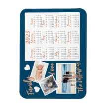 Fotos modernas del calendario de Año Nuevo azul y 