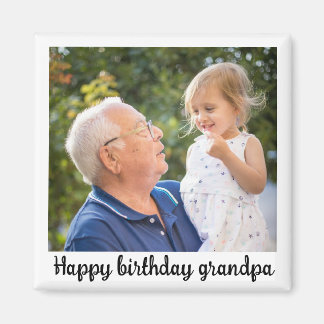 Imán Fotos personalizadas del abuelo de cumpleaños feli