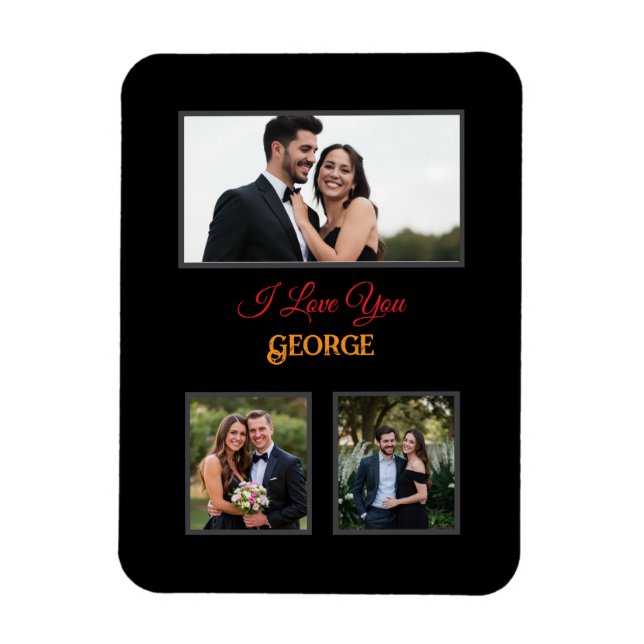 Imán Fotos personalizadas del Día de San Valentín (Vertical)