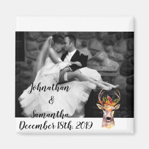 Imán Fotos personalizadas Magnet boho ciervo Buck Head