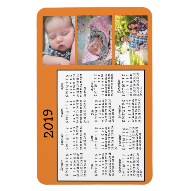 Imán Fotos personalizadas Mini Magnet Calendar 2018 (Vertical)