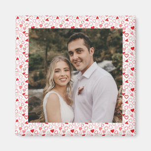 Imán Fotos personalizadas Patrón de corazones Magnet