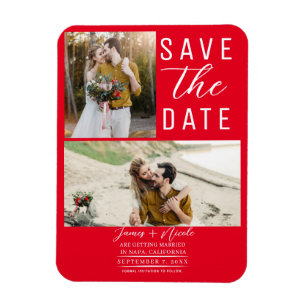 Imán Fotos Red 2 Save the Date Boda