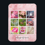 Imán Fotos rosas personalizadas con amor<br><div class="desc">amor personalizado rosa y fotos</div>