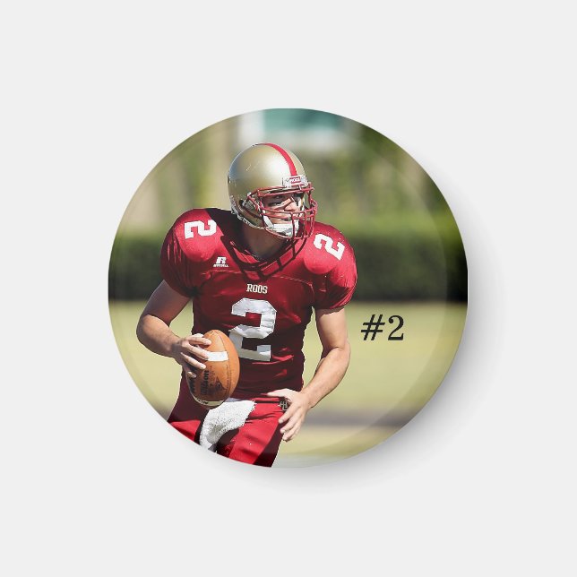 Imán Fotos y números de fútbol personalizados (Frente)