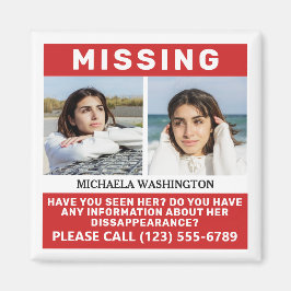 Imán Fotos y texto "PERSONA DESAPARECIDA"
