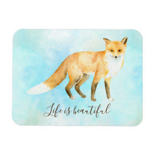 Imán Fox Aqua Mint Watercolor