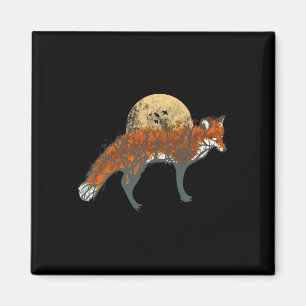 Imán Fox Beauty Animal Fall Tree Forest Vintage Fox