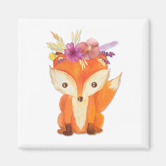 Imán Fox con la corona flor (Frente)