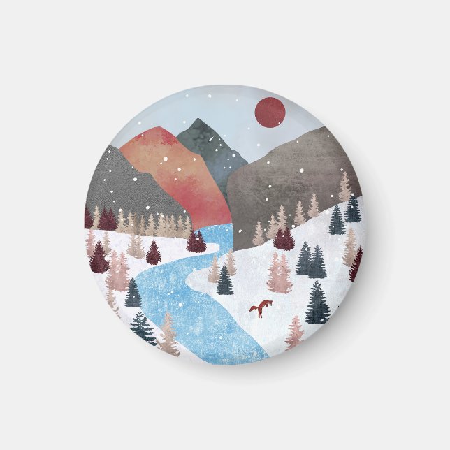 Imán Fox de la caza de invierno (Frente)