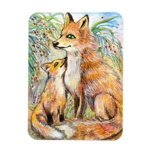 Imán Fox de la mamá y del bebé