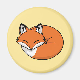 Imán Fox del dibujo animado el dormir en amarillo