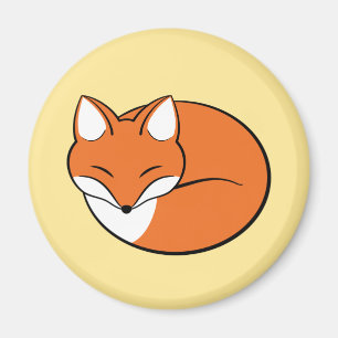 Imán Fox del dibujo animado el dormir en amarillo