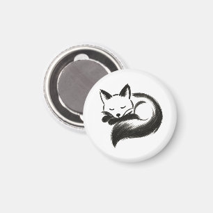 Imán Fox durmiente - Diseño animal de charla Minimalist