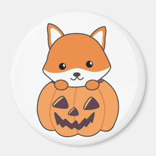 Imán Fox En Calabaza Sweet Foxes Happy Halloween Magnet