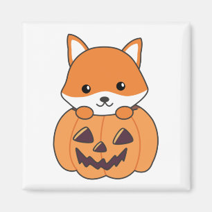Imán Fox En Calabaza Sweet Foxes Happy Halloween Magnet