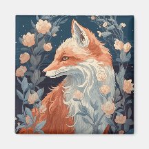 Fox In Forest Beautiful Fox Floral