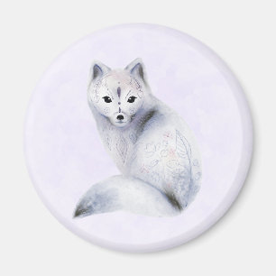 Imán Fox nórdica con marcas florales