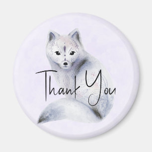 Imán Fox nórdica con marcas florales gracias