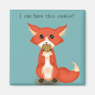 Imán Fox observado grande lindo que come una galleta