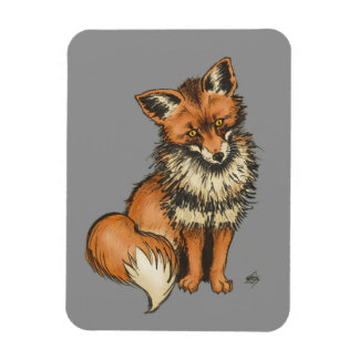 Imán Fox roja sobre fondo gris