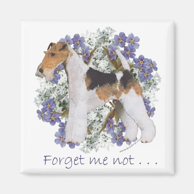 Imán Fox Terrier de Pelo de Alambre No me olvides (Frente)