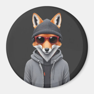 Imán Fox usando Hoodie Funny Guay Animal Character Art
