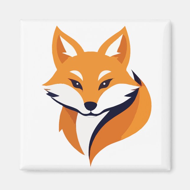 Imán Fox Vector Art Animal Moderno Ciudad Urbana Gráfic (Frente)