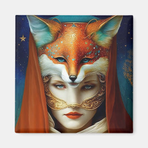 Imán Fox Woman Surreal Fantasy Art