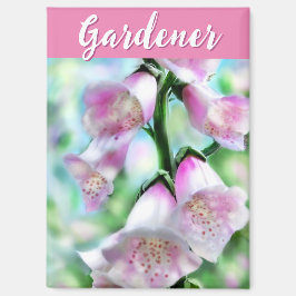 Imán Foxglove Flowers Floral Pink Garden Personalized
