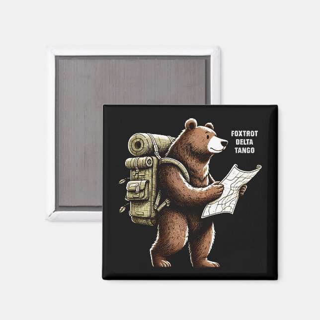 Imán Foxtrot Delta Tango Funny Bear (Anverso/Reverso)