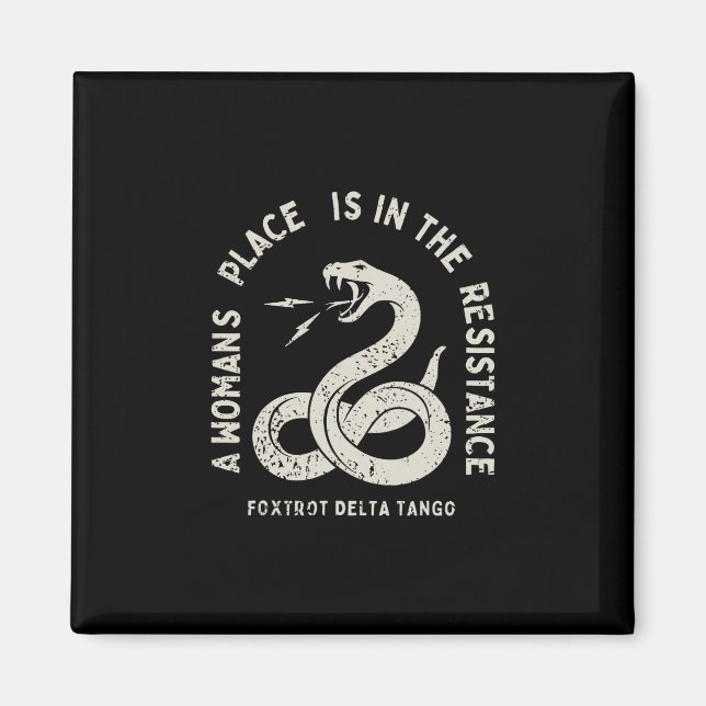 Imán Foxtrot Delta Tango Resistir Anti Trump Serpiente  (Frente)