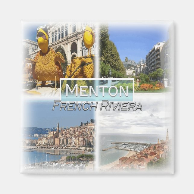 Imán FR0129 Europa, Francia, Menton, Fridge (Frente)
