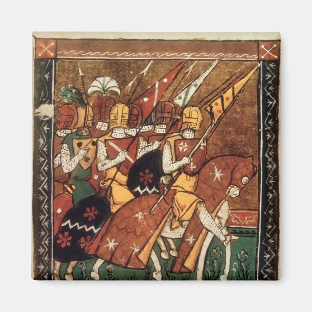 Imán Fr 9084 f.20v: Caballeros a caballo (Frente)
