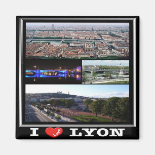 Imán FR - Francia - Lyon - I love - Collage