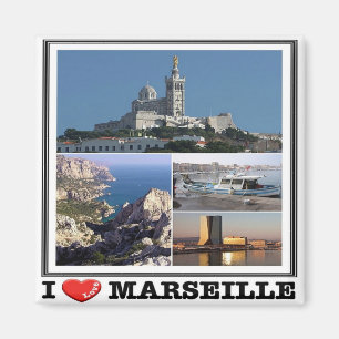 Imán FR - Francia - Marsella - Me encanta - Collage