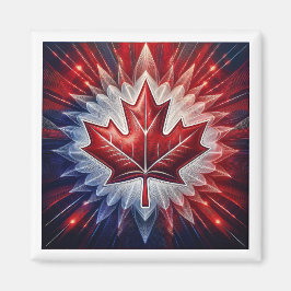 Imán Fractal de bandera canadiense de hoja de arce