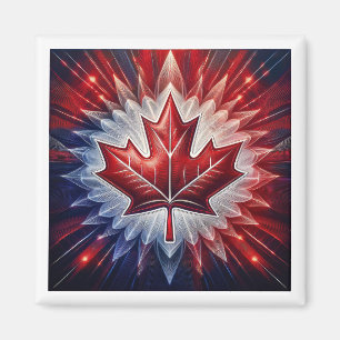 Imán Fractal de bandera canadiense de hoja de arce
