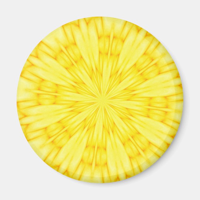 Imán Fractal de floración amarilla (Frente)