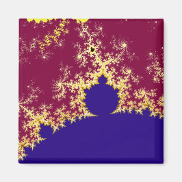 Imán Fractal de Mandelbrot de oro rojo y azul