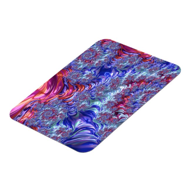 Imán Fractal de resumen digital de trippy colorido Groo (Lado Izquierdo)